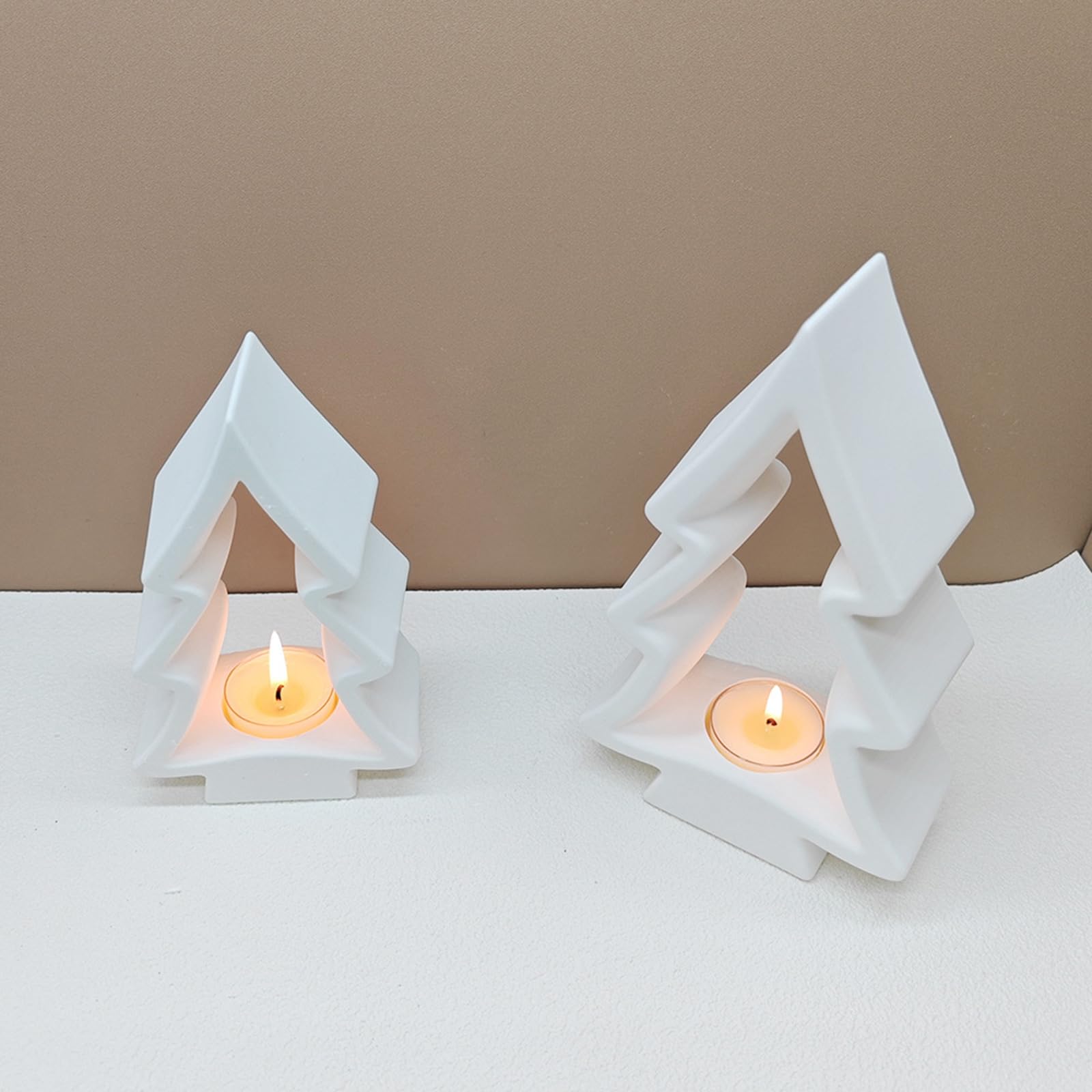 Moldes de silicona para árbol de Navidad, portavelas, moldes de yeso, molde para decoraciones navideñas, portavelas, molde de silicona, árbol de Navidad, portavelas, suministros para manualidades