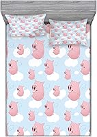 Vista 362 de Lunarable Grey Fitted Sheet & Pillow Sham Set, Pattern with Random Footprints Paw Traces Pet Legs Friendly Cats and Dogs, Decorative Printed 3 Piece