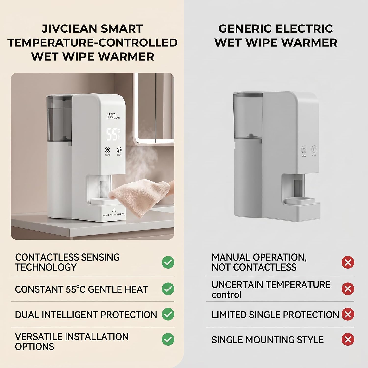 Hot Face Towel Warmer, Automatic Hot Face Towel Heater Machine, 5-Second Heating, 55°C/131°F Constant Temperature, Disposable Towel Warmer with 100pcs Towels for Spa