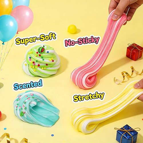 Miniatura 5 de 16 Pack Two-Toned Butter Slime Kit,DIY Educational Slime Toys Super Soft and Non-Sticky Toy for Gilrs.Party Favor for Kids Girls & Boys 6 7 8 9 10