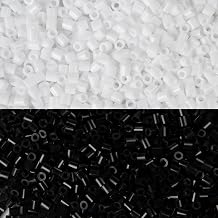 2000Pcs Fuse Beads 5mm White Black Kit Melty Bead Bulk Iron Bead for Arts and Crafts Christmas Birthday GiftsWhite & Black