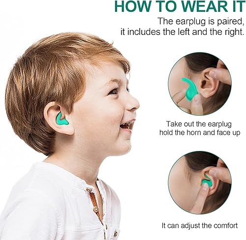 Miniatura 4 de Tapones para los oídos de natación, 3 pares de tapones para los oídos de silicona impermeables y reutilizables para natación, surf, esnórquel y