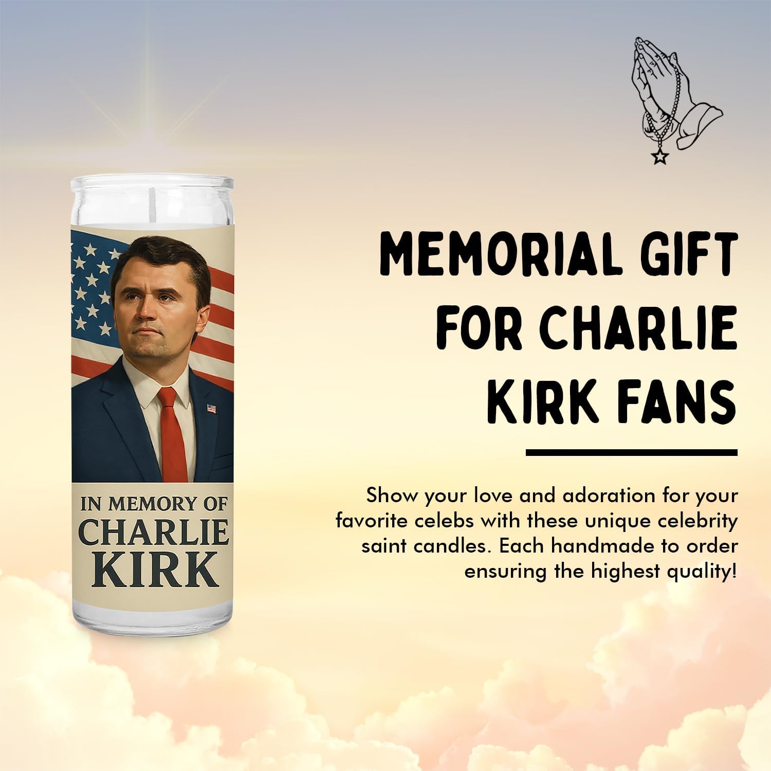 Charlie Celebrity Candle - Unscented Handmade Soy Wax Votive Candle - Unique Gift for Pop Culture Icon - Home Decor Collectible for Office or Living Room Display