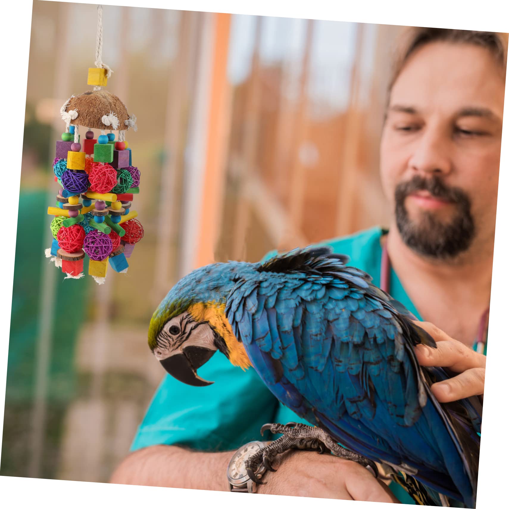 1piezas Juguete para Aves De Masticar Diseño y Divertido Juguete para Periquitos y Accesorios De Entretenimiento para Jaulas De Aves Material Seguro y