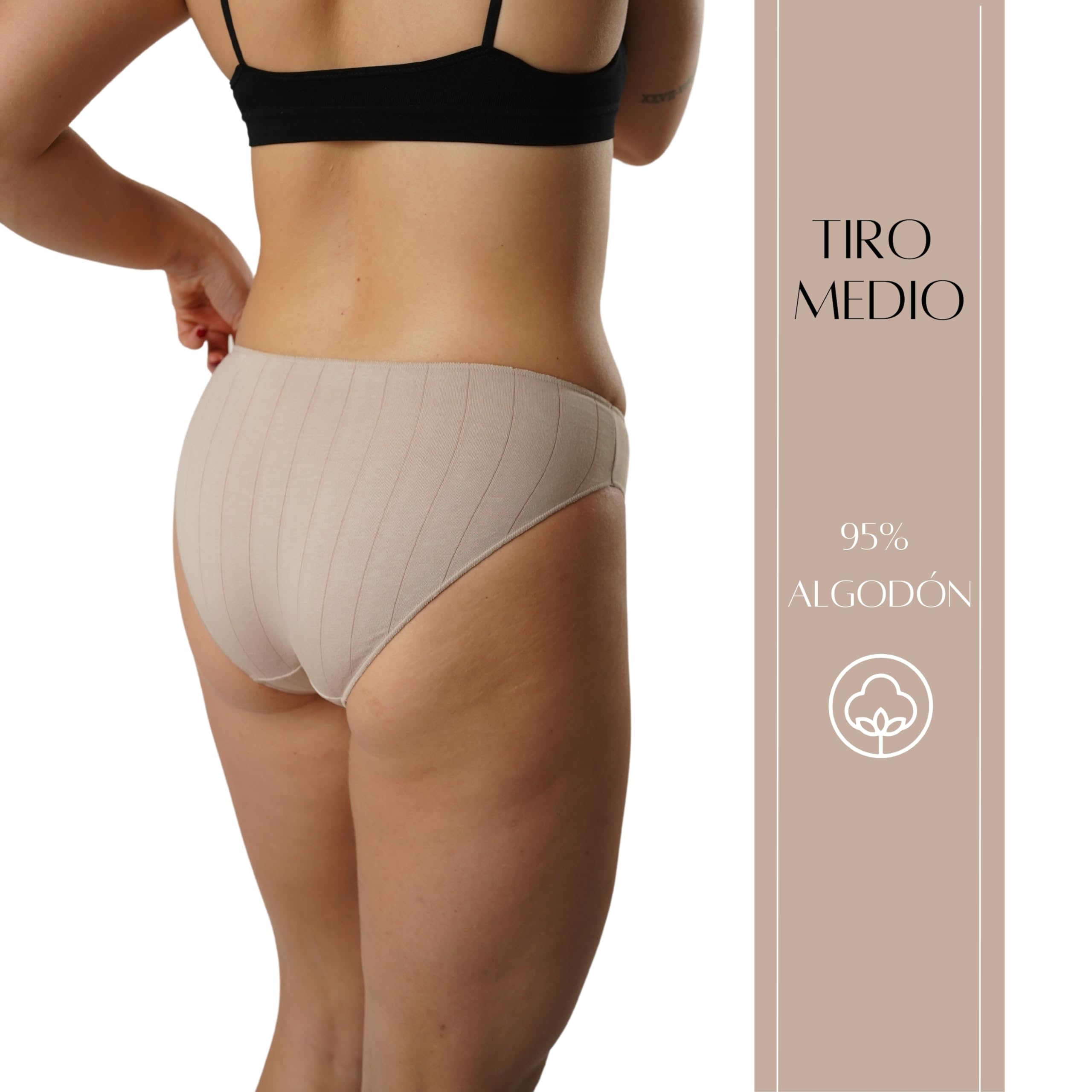 FEVI Pack 12 Braguitas Bikini de Algodón Mujer, Sin Costuras, Ropa Interior Cómoda, Suave y Elástica, Lencería Bragas Bikini Invisible