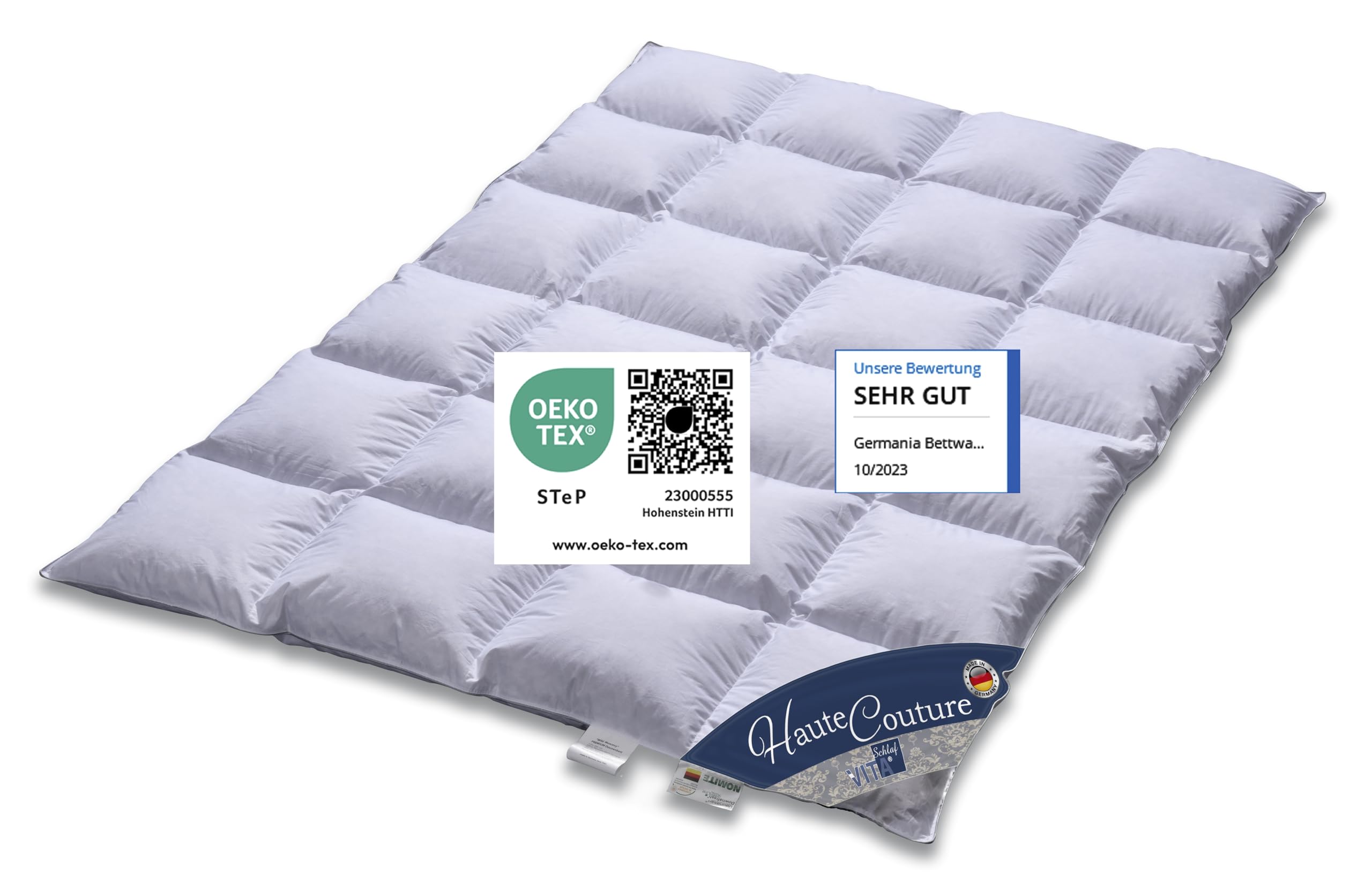 Vitaschlaf® Haute Couture W5 Warm Daunendecke 135x200 cm – 100% Baikal-Schneedaune