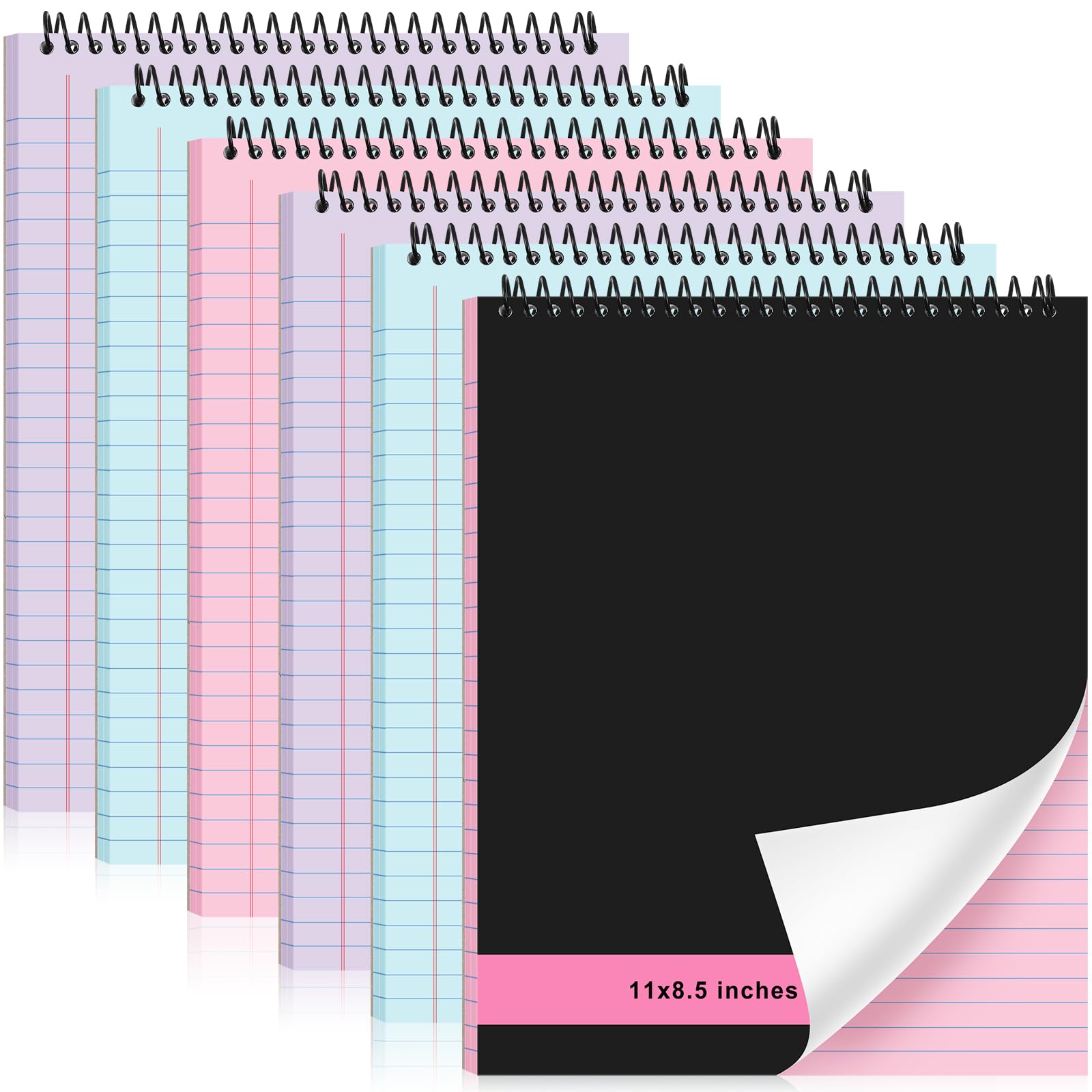 Cahiers à spirales Resurhang lot de 6 avec couverture rigide pour notes professionnelles