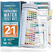 Carethetic Drinking Water Test Kit with Bacteria Test, Home Water Test Kit for Tap Water, Well Water & Filtered Water, Tests Lead, Hardness, Copper, Nitrate & Nitrite