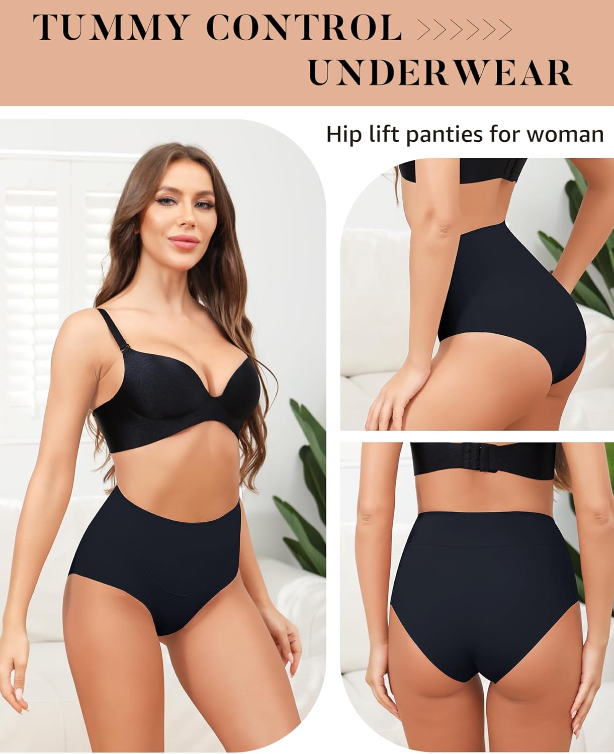 LEVAO Women Tummy Control Panties High Waist Seamless Underwear Full Coverage Brief No Show Postpartum Panties 4 Pack S-XXL - Image 2