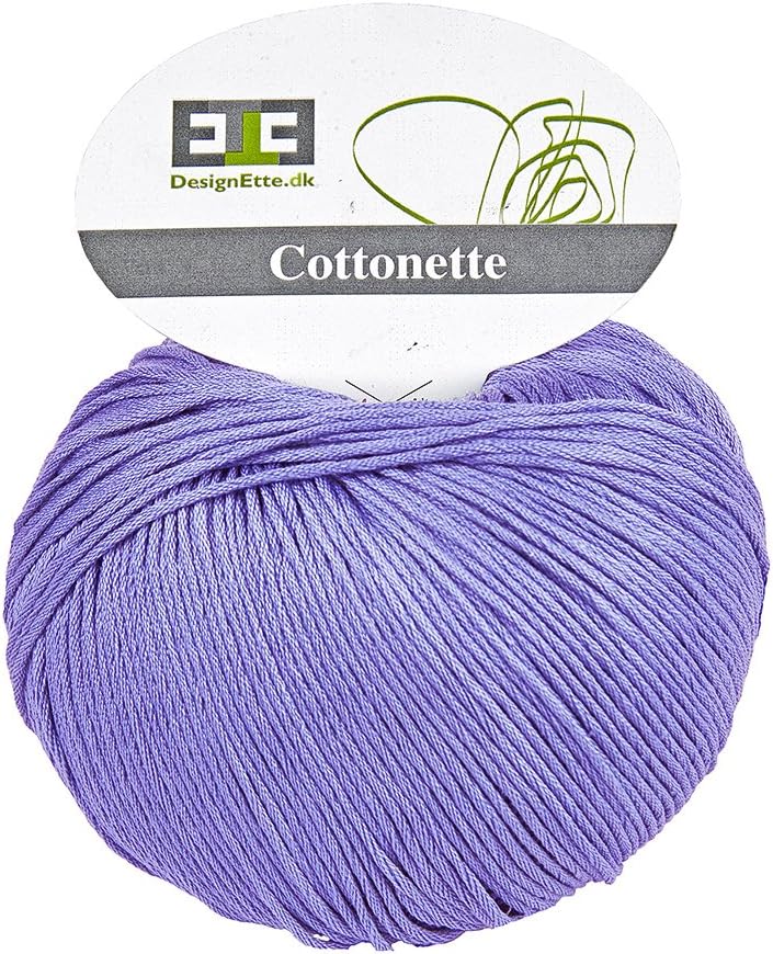 DesignEtte Yarn Ball Percent Mercerized Egyptian Cotton 100 g 100g~205m Weight Category Light 8 ply Needles: 4-4.5mm Dyed and Spun Within The EU, Cottonette 578 Blue Rain