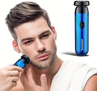 Sandalfon Afeitadora eléctrica recargable rápida para cara y piel sensible. Multifuncional, portátil fácil usar. Mini máquina de bolsillo ideal para hombres y mujeres, en casa, avión, viajes Regalo.