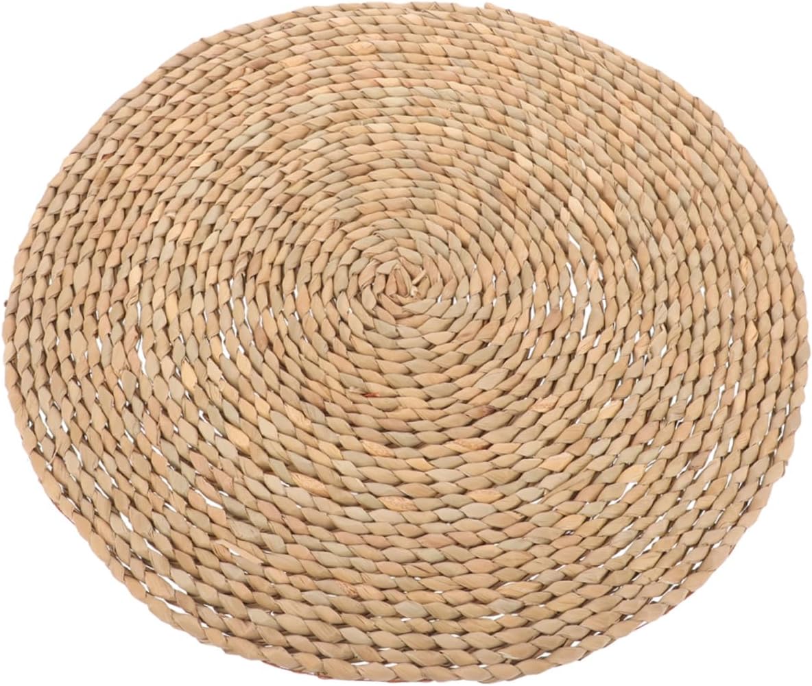 Natural Woven Round Cushion Durable Meditation Pillow Floor Mat for Sitting Cattail Material Chic Design for Home Yoga Zen Practices