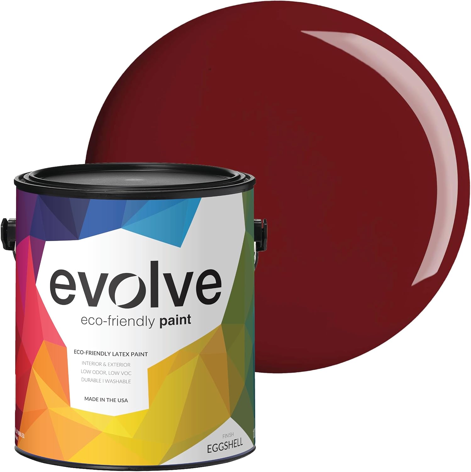 EVOLVE Paint & Primer: Environment-friendly, Low Sheen with One-coat Coverage for Interior & Exterior surfaces (Burgundy, 1-Gallon)
