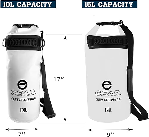 Miniatura 5 de Enthusiast Gear Bolsa Seca Aislada Hielera Flotante  10L  15L  25L Tapa Enrollable, A Prueba de Fugas, Impermeable, Plegable, con Correa Acolchada