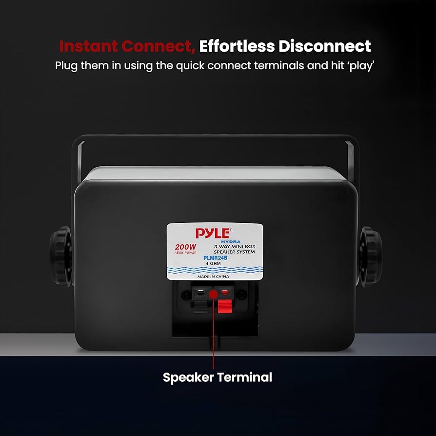 Pyle 3.5インチ3-Way防水型ボックススピーカー(ブラック/ペア)(※アンプは内蔵されていません) tf8su2k Amazon.co.jp: Pyle 3.5インチ3-Way防水型ボックススピーカー