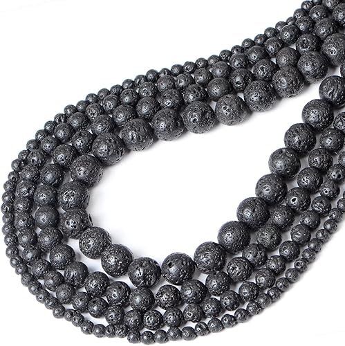 Miniatura 170 de Bymitel - 140 cuentas de cristal natural, piedras preciosas redondas energéticas y curativas sueltas con cordón elástico para hacer joyas, pulseras