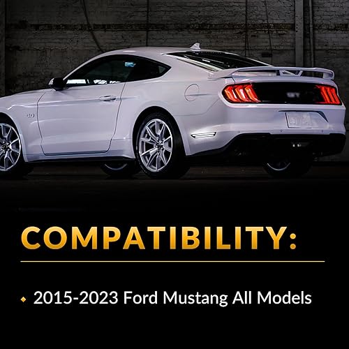 Miniatura 2 de Luces LED de marcador laterales traseras blancas reflectores para Ford Mustang 2015-2023, lente ahumada, 2 unidades