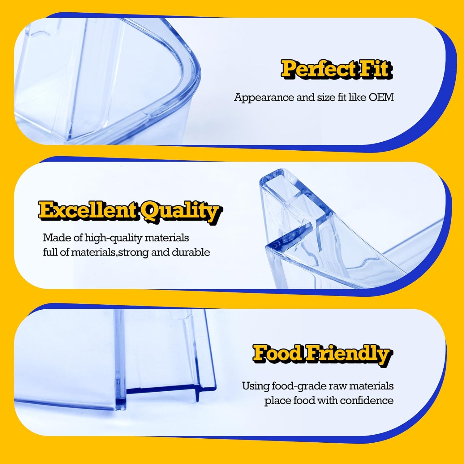 2-Pack WPW10430639 Refrigerator Door Shelf Bin Compatible with Whirlpool Kenmore, Freezer Door Bin W10430639 W10324876 WPW10430639VP AP6021338 PS11754659 EAP11754659 2683861