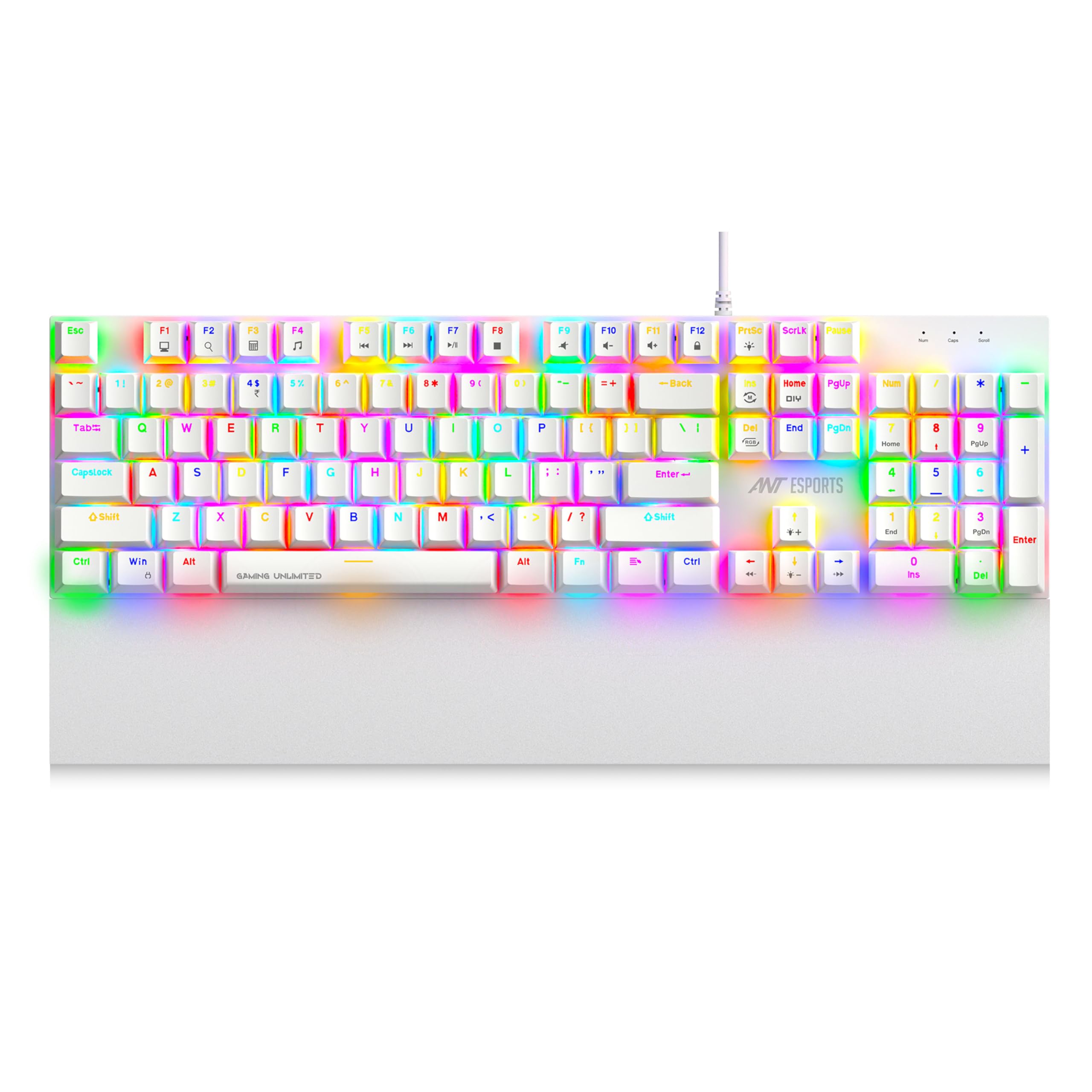 Ant Esports MK4100 RGB Mechanical Gaming Keyboard, Outemu Red Switches Linear & Silent – Chroma RGB – Magnetic Wrist Rest – Double Shot ABS Keycaps, Hot Swappable Switches – Mercury-image-16