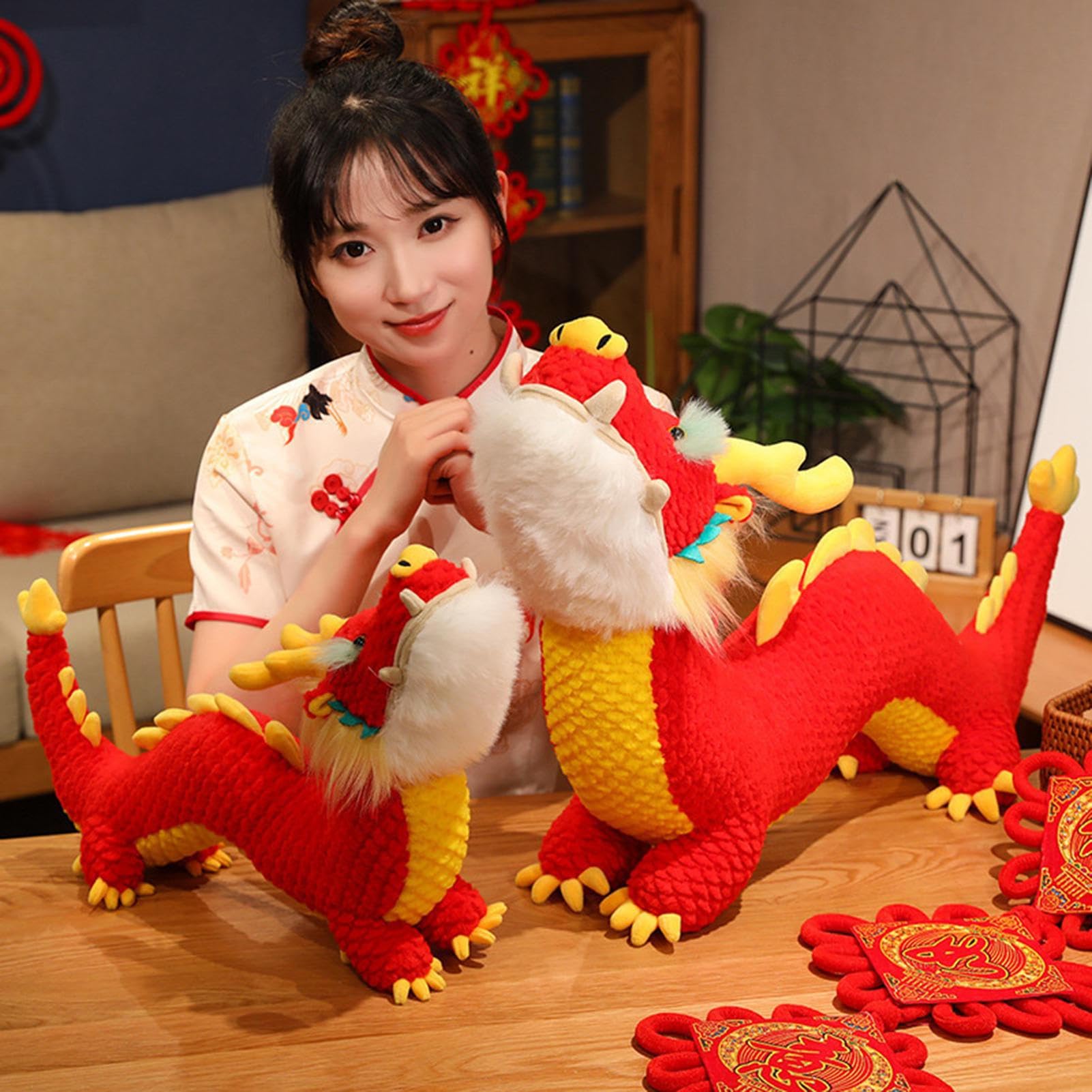 Amazon.co.jp: 辰 ぬいぐるみ 中国のドラゴンのぬいぐるみ 立ち