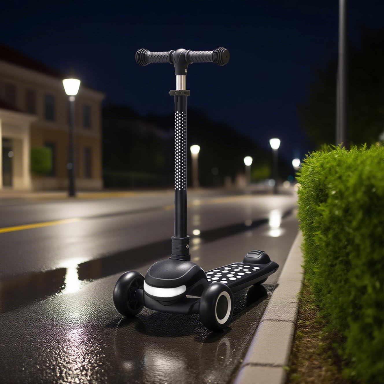Kids Scooter Ages 3-10, One-click Folding with 4 Height Adjustable Handlebar and Rear Brake,Light Up Wide Deck Scooter for Boys & Girls - Image 8