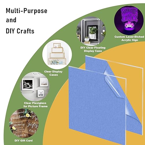 Miniatura 4 de Hojas de plexiglás acrílico transparente, 18 x 24 pulgadas, 14 de grosor, 2 unidades, plexiglás acrílico transparente para señalización, pantalla,