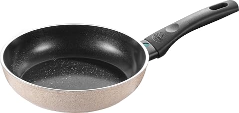BALLARINI Ledro kızartma tavası, 20 cm, alüminyum, indüksiyonlu ocaklara uygun, seramik yapışmaz kaplama, Thermopoint, İtalya'da üretilmiştir, bej