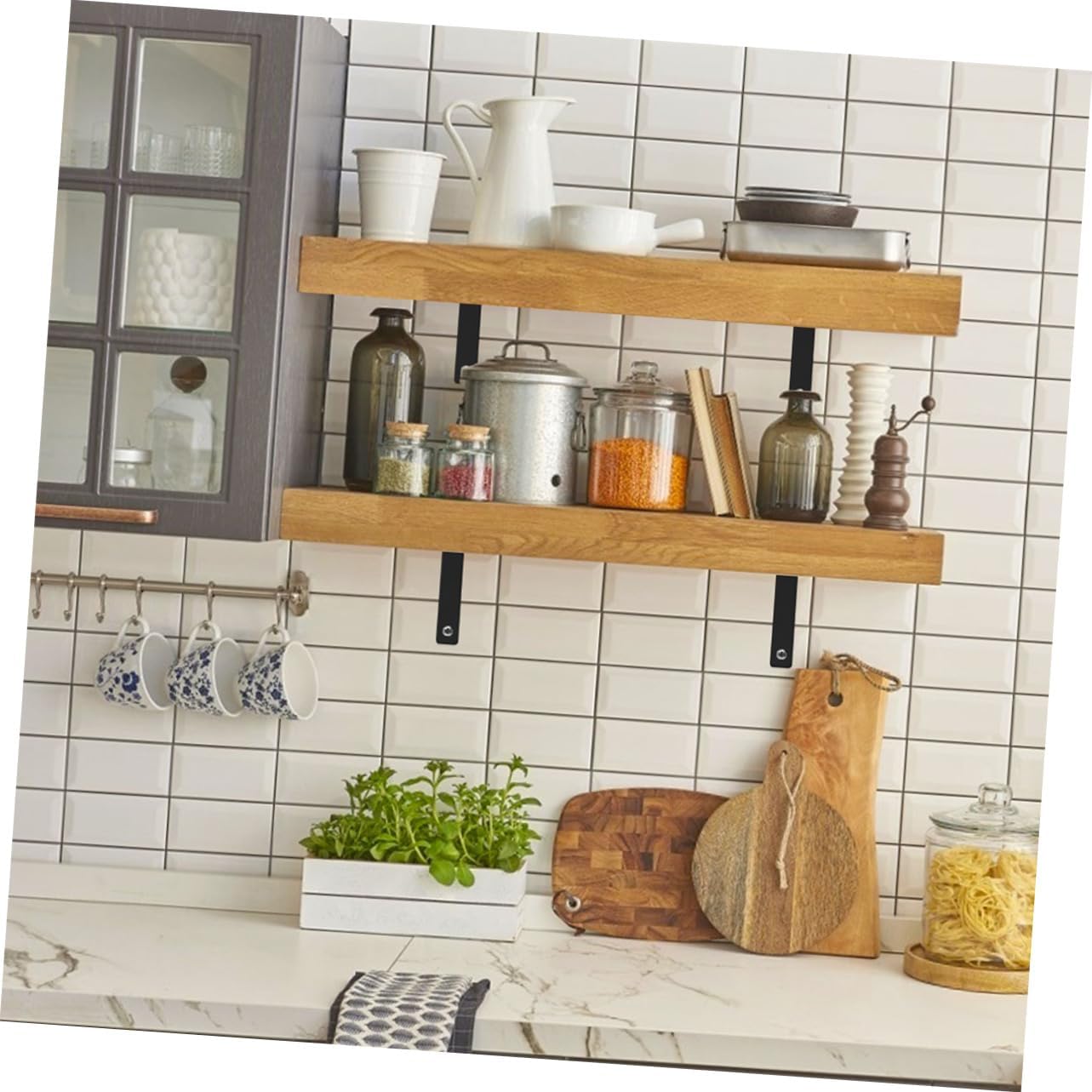 Mobestech 2pcs L Bracket Shelf Support 5 Inch Heavy Duty Decorative Angle Bracket for Wood Shelves Right Angle Corner Brace for