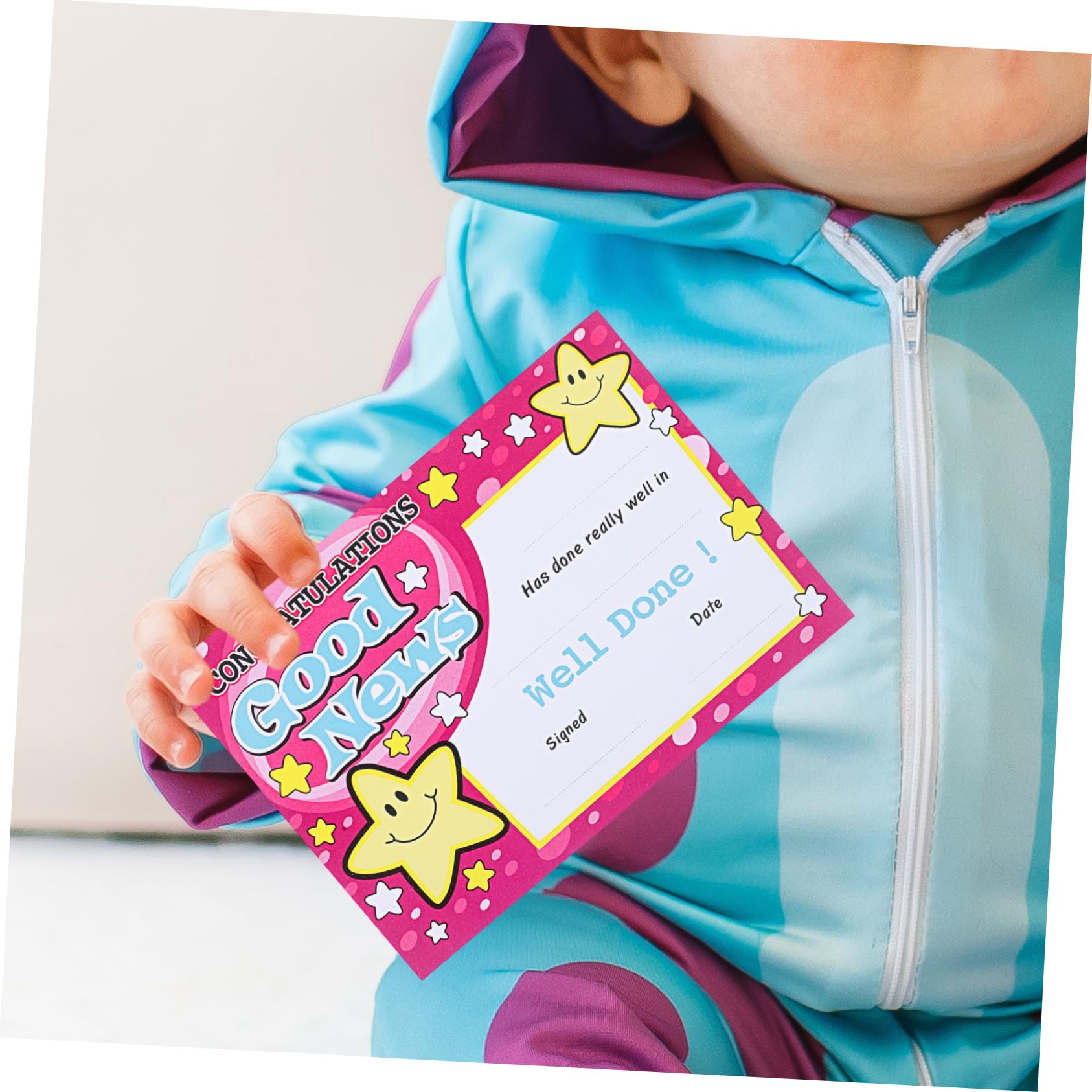 Uonlytech Hojas de Certificados de Premios y Certificados Creativos de Jardín de Infantes en Papel Grueso Púrpura 100 para Niños Ideales para Estudiantes