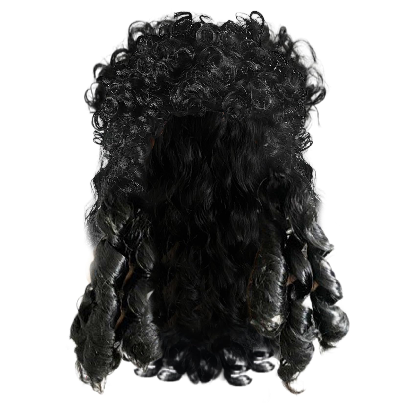 Faroby Long Curly Pirate Wig Black Captain Wig for Men Halloween Costume Cosplay Party