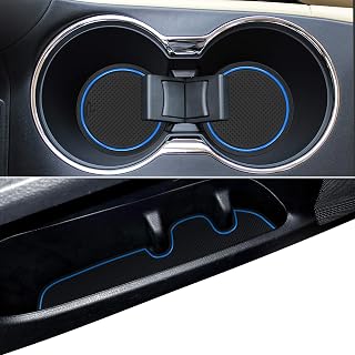 Anti Dust Mats for Toyota Highlander Accessories 2019 2018 2017 2016 2015 2014 Custom Cup Holder Insert Liner Coaster Center Console Door Pads Interior Trim (14pcs/Set, Blue)