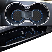 Anti Dust Mats for Toyota Highlander Accessories 2019 2018 2017 2016 2015 2014 Custom Cup Holder Insert Liner Coaster Center Console Door Pads Interior Trim (14pcs/Set, Blue)