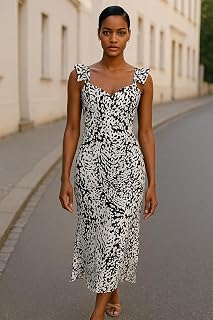Womens Summer Dress Sweetheart Neckline Cute V Neck Ruffle Sleeve Cocktail Short Work Casual Dress