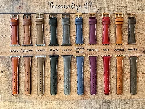 Miniatura 5 de Watch Bands Compatible with Apple 38mm for men & women, Handmade Genuine Leather, Wristband Compatible with iWatch Series Ultra 8 7 6 5 4 3 2 1 SE,