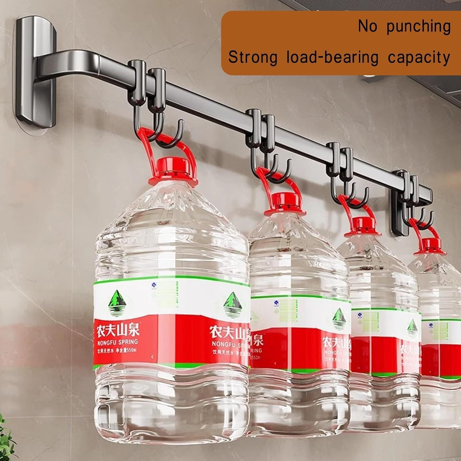 Kitchen Utensils Holder，Kitchen Hooks， Kitchen Hooks Kitchen Rail with Hooks Kitchen Hooks for Utensils Utensil Holder Wall Utensil Hooks Utensil Rack(Gray)