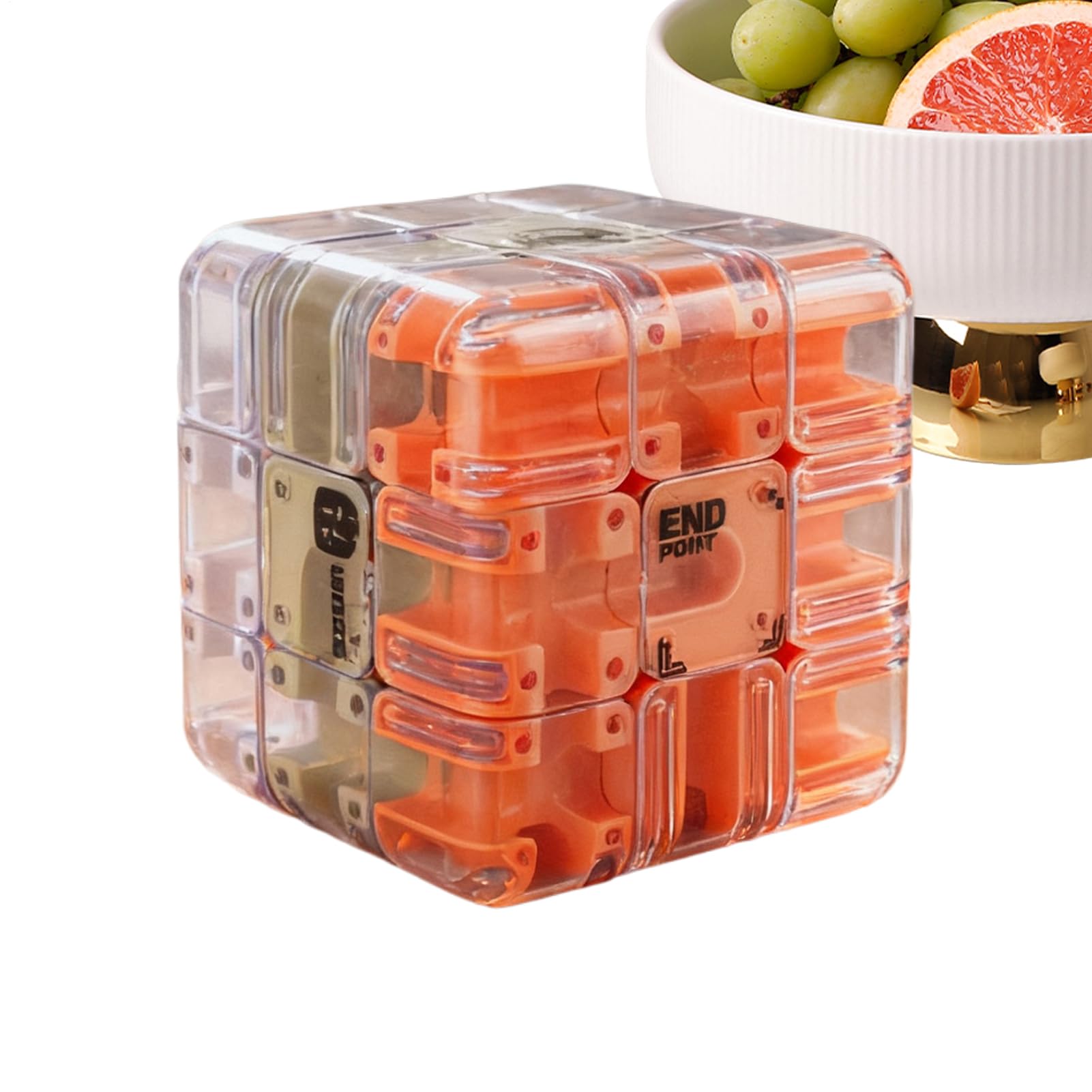 Cube Labyrinthe 3D Magique – Boule De Défi Spatial – Entraînement Cérébral – Couverture Transparente