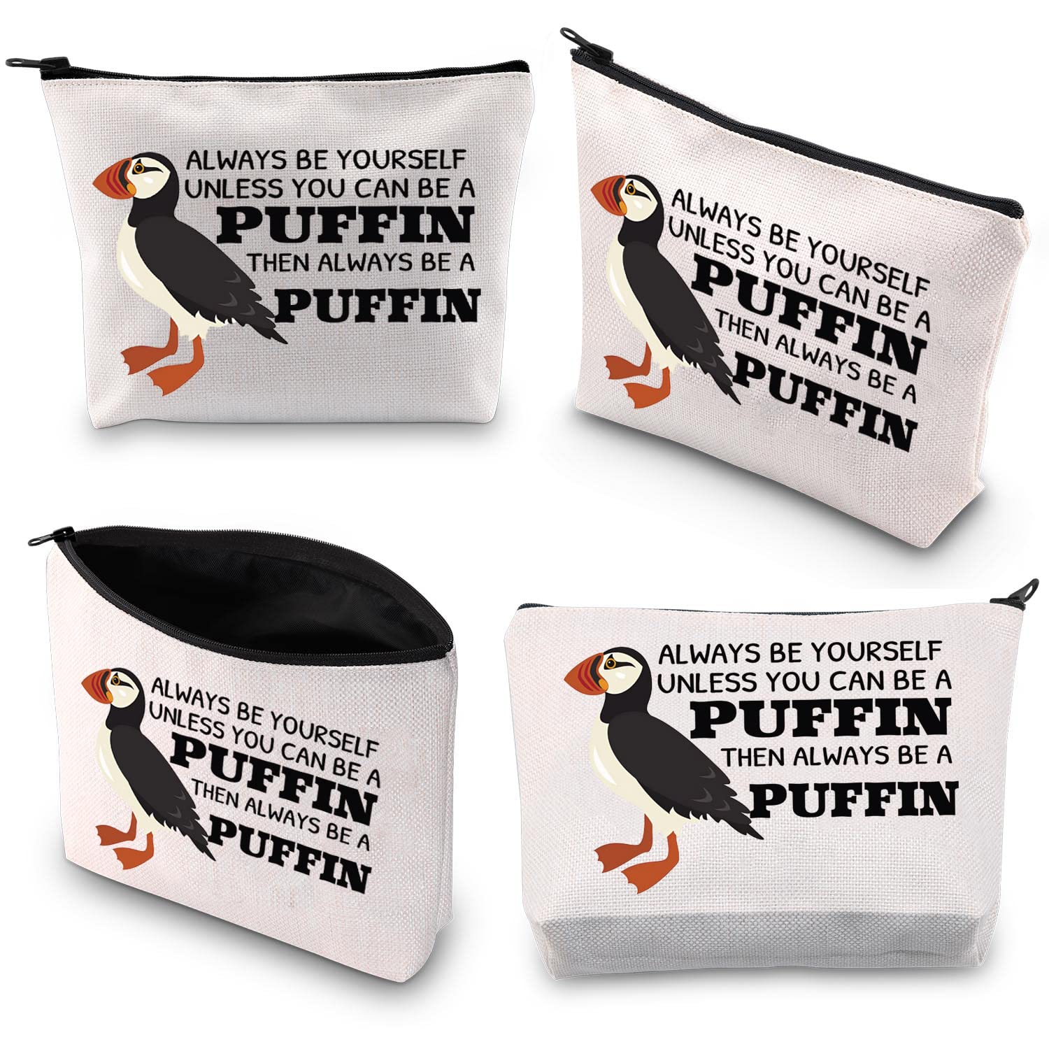 Make-up-Tasche 'Papageientaucher' | Aus Canvas, Wasserdicht – Perfektes Geschenk Für Vogel-Liebhaber