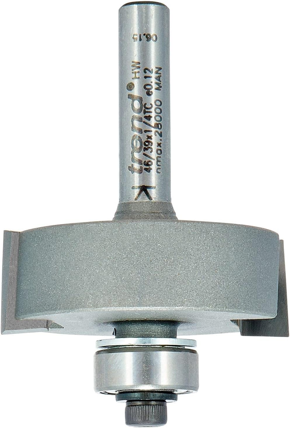 Trend Professional Bearing Guided Rebater Router Cutter Bit, 1/4 Inch Shank, 1-3/8" Cut Diameter & 1/2" Cut Length, Tungsten Carbide Tipped, 46/39X1/4TC
