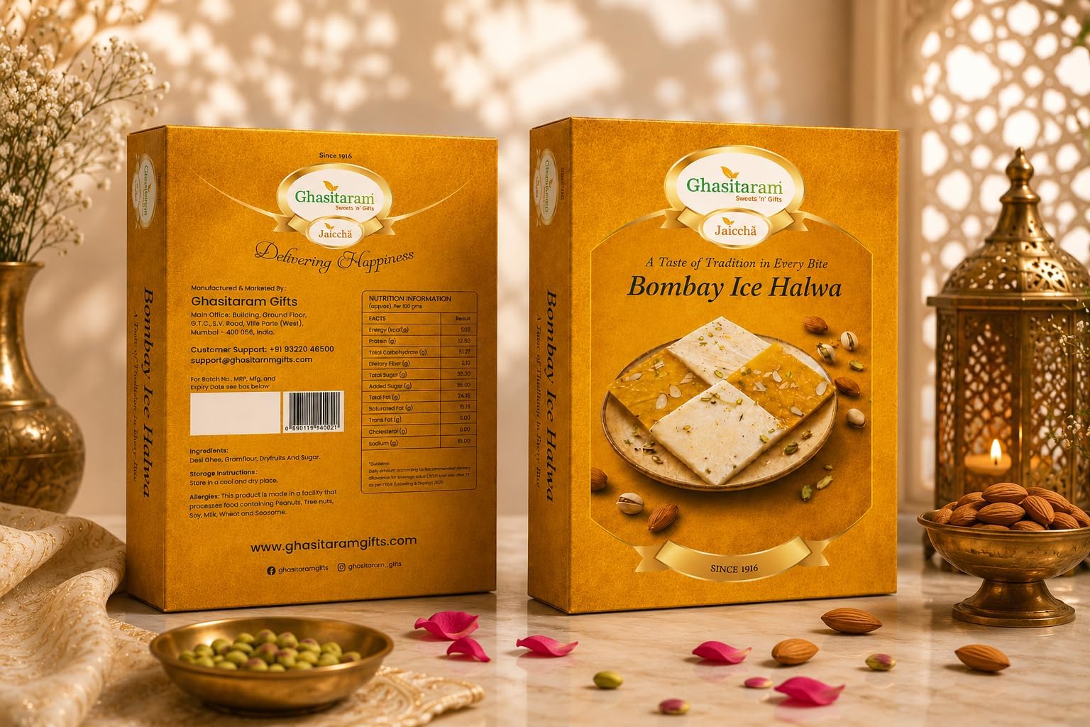 Ghasitaram Gifts Jaiccha - ICE(Bombay) HALWA (200 GMS)|Sweets|Diwali Sweet|Indian Mithai|Diwali Sweet Gift Box|