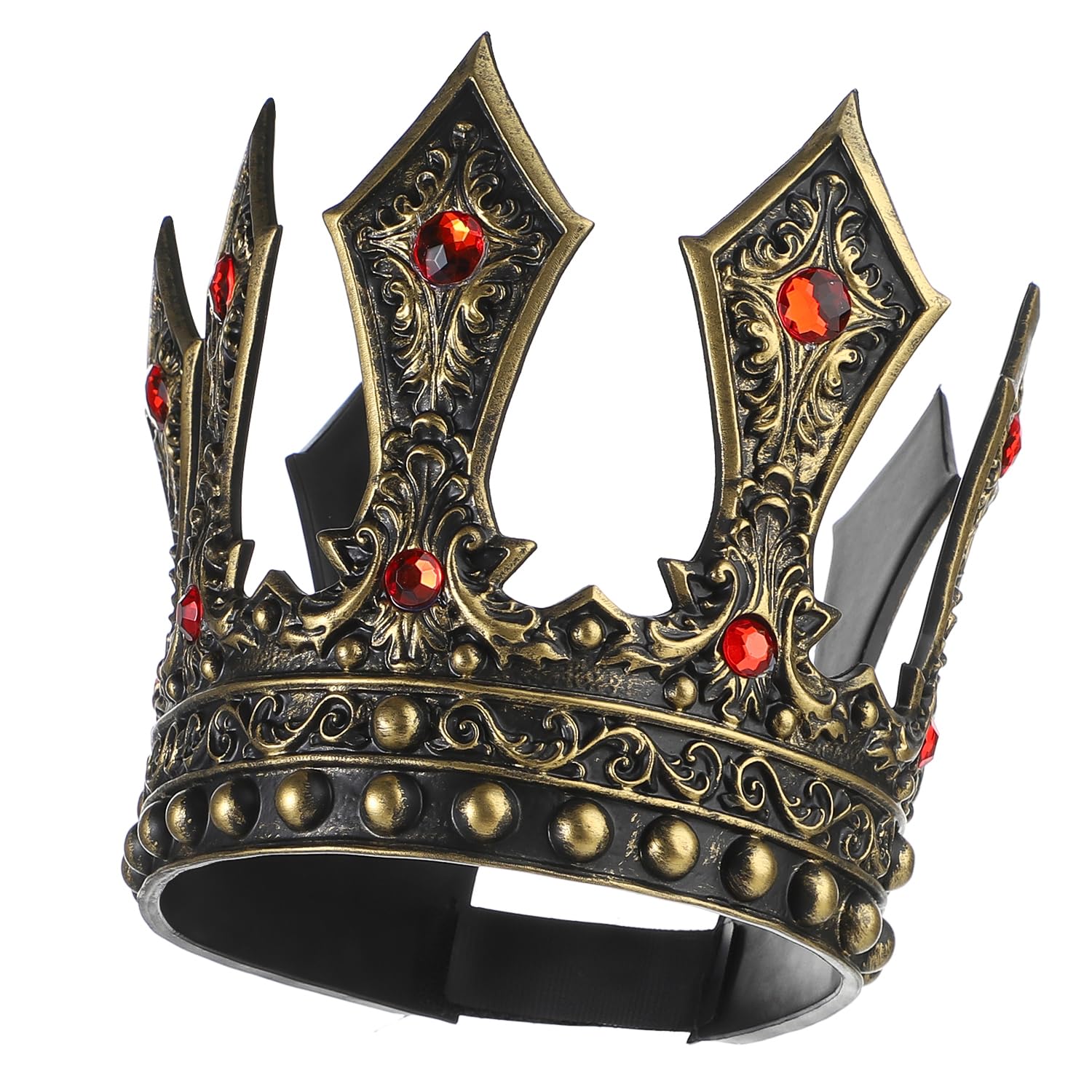 JNGUOSICN Medieval King Grown Royal Antique Gold Tiara Headband for Adult