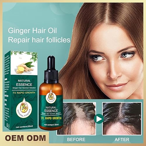 Miniatura 2 de Natural Essence - Solución nutricional para el cabello de jengibre, suero de crecimiento del cabello líquido para pérdida de cabello con esencia de