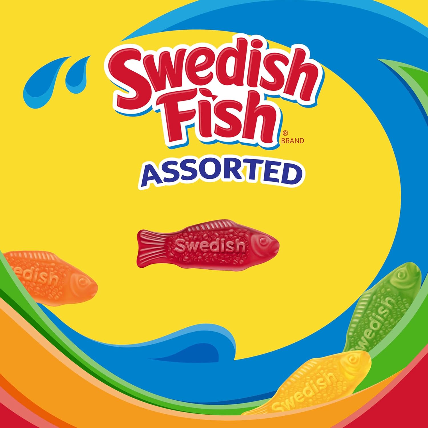 SWEDISH FISH Assorted Soft & Chewy Gummy Candy, Bulk Candy, 5 lb
