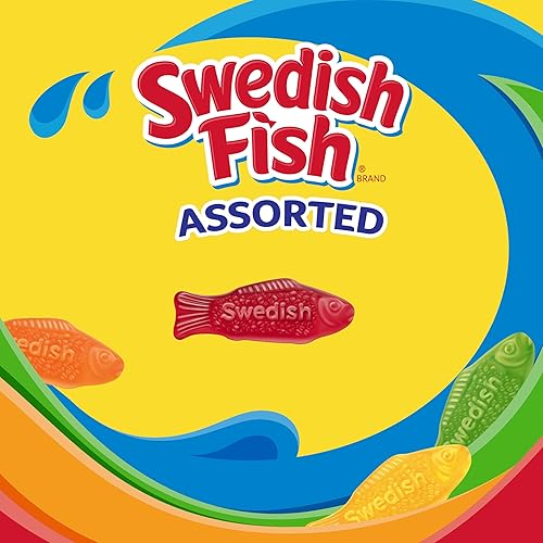 Miniatura 5 de SWEDISH FISH Surtido de dulces suaves y masticables, caramelos a granel, 5 libras