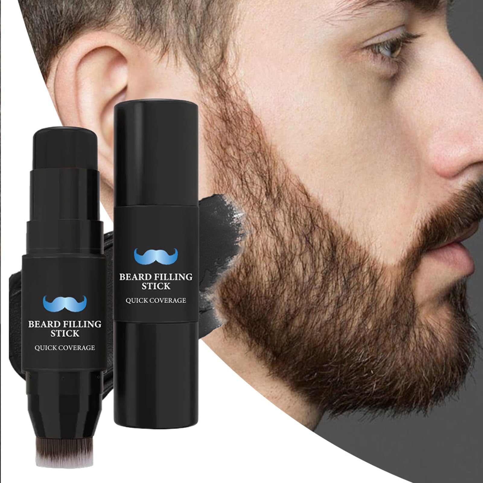 Riempitivo Per Barba Per Uomini - Stick Correttore E Pennello - Tinta 7g Effetto Prolungato Impermeabile Antisudore per Uomini Modellante Definizione Styling