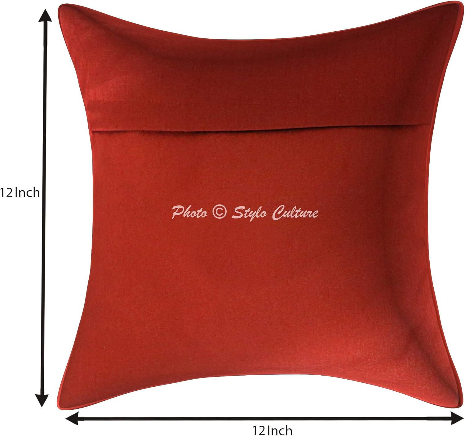 Indian Decorative Sofa Couch Accent Throw Pillow Covers 30x30 cm Brocade Bed Room Maroon Mandala Jacquard Square Luxury Zippered Ethnic 12x12 Inch Cushion Covers - 5 Pcs