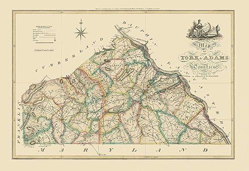 Posterazzi PDXPAYO0003SMALL Póster impreso de Wagner del condado de York Pennsylvania 1821, 24 x 18, multicolor