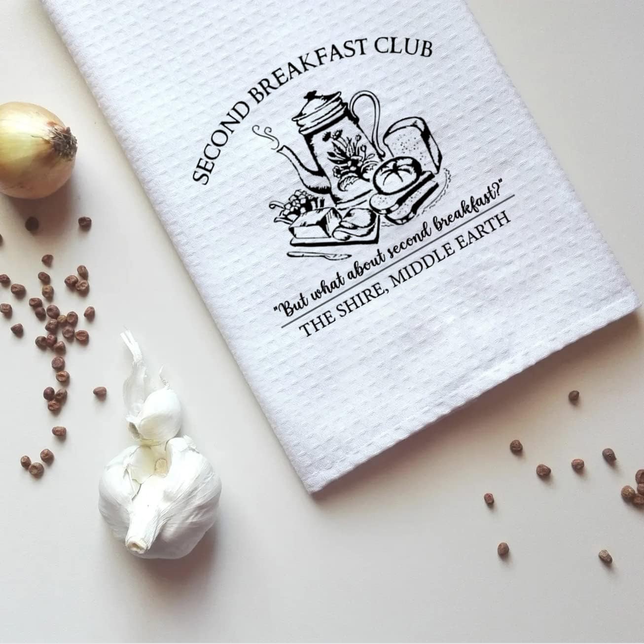 TSOTMO Movie Inspired Kitchen Decor But What About Second Breakfast Club Kitchen Towel Dish Towel Tea Towel (Second Breakfast Towel) - Image 3