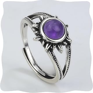 Amethyst Ring, Vintage Eye Ring for Men, Goth Jewelry for Women, Witchy Gifts for Women