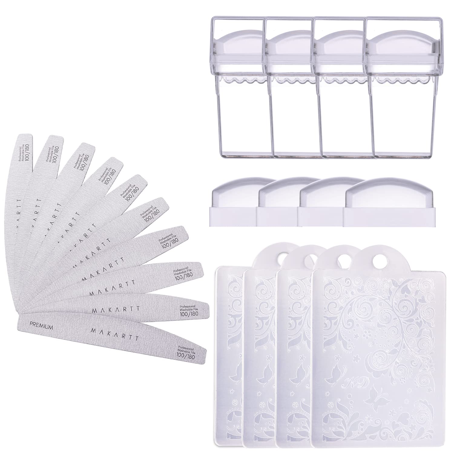 Nail File 100 180 Grit Zebra Nail Files for Acrylic Nails