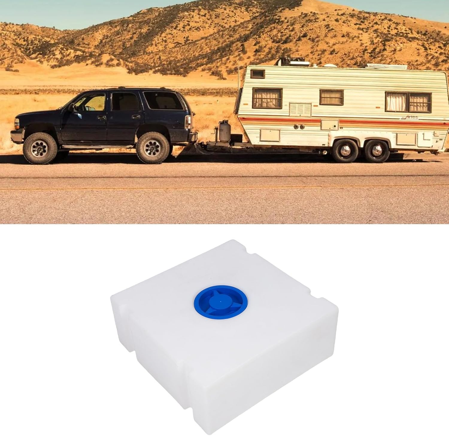 19.69 X 19.69 X 7.87in RV Water Tank 12 Gallon Square Anti High Low Temperature Water Storage Container Trailer Boat Yacht
